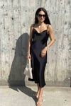 Siyah Saten Slip Elbise