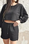 Siyah Sweat Şort Takım