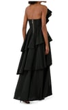 Straplez Siyah Premium Midi Elbise
