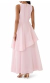 Straplez Toz Pembe Premium Midi Elbise