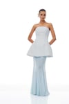 Üstü Korse Altı Tül Etek Detaylı Bebe Mavisi Tasarım Takım