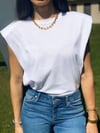 Vatkalı Beyaz T-Shirt