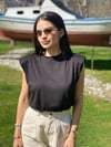 Vatkalı Siyah T-Shirt