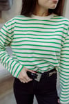 Yeşil Beyaz Çizgili Tshirt