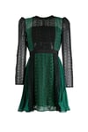 Yeşil Dantelli Mini Elbise