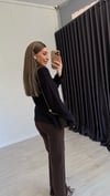Ahşap Düğmeli Hırka Lacivert