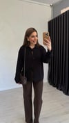 Ahşap Düğmeli Hırka Lacivert