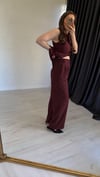 Arka Beli Lastikli Kırışmaz Pantolon Bordo