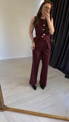 Arka Beli Lastikli Kırışmaz Pantolon Bordo
