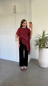 Asimetrik Vual Bluz Bordo