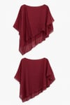 Asimetrik Vual Bluz Bordo