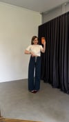 Aura Gold Düğmeli Jean Lacivert
