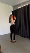 Bel Düğmeli Çelik Fit Tayt Pantolon Siyah