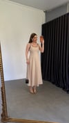 Biye Model Keten Elbise Bej