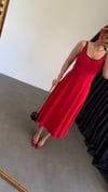 Biye Model Keten Elbise Kırmızı