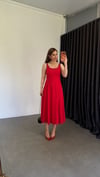 Biye Model Keten Elbise Kırmızı