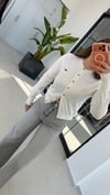 Croci Düğmeli Hırka Bluz Ekru