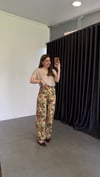 Dampa Desenli Vintage Denim Pantolon Sarı