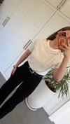 Dantelli Fularlı Ms T-shirt Ekru