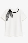Dantelli Fularlı Ms T-shirt Siyah