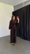 Dena Belden Volanlı Tensel Takım Kahverengi