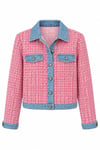 Denim Detaylı Tüvit Pembe