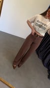 Dökümlü Tensl Denim Pantolon Kahverengi