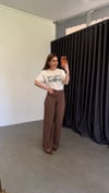 Dökümlü Tensl Denim Pantolon Kahverengi