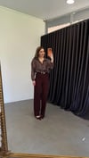 En Boy Likralı Tok Kumaş Pantolon Mürdüm
