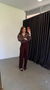 En Boy Likralı Tok Kumaş Pantolon Mürdüm