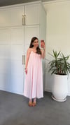 Etek Ucu Natural Kesim Elbise Soft Pembe
