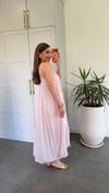 Etek Ucu Natural Kesim Elbise Soft Pembe