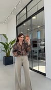 Etnik Desenli Kapişonlu Yağmurluk Ceket KIahverengi