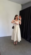 Gabardin Midi Etek Ekru