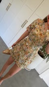 Garden Party Payetli Elbise Bej
