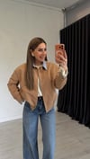 Gömlek Yaka Trenç Ceket Camel