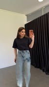 Gül Nakışlı Jean Mavi