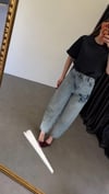 Gül Nakışlı Jean Mavi