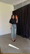 Gül Nakışlı Jean Mavi