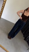Halo Paça Yırtmaçlı Denim Pantolon Lacivert