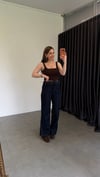 Halo Paça Yırtmaçlı Denim Pantolon Lacivert