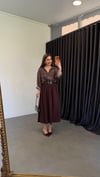 Hasır Kemerli Bordo Midi Etek