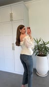 Helenistik Model Madonna Yaka Korse Bluz Krem