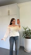 Helenistik Model Madonna Yaka Korse Bluz Krem