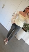 Helenistik Model Madonna Yaka Korse Bluz Krem