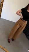 İnce Bordo Kemerli Pantolon Camel