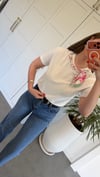 İncili Fularlı Ms T-shirt Ekru