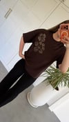İpeyyo Boncuklu T-shirt Kahverengi
