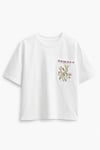 Kanaviceli T-shirt Beyaz