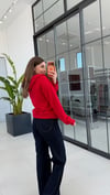 Kapişonlu Sweat Ceket Kırmızı